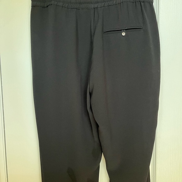 Zara tapered leg flowy pants-elastic waistband with drawstring-black-size M US - Picture 7 of 11